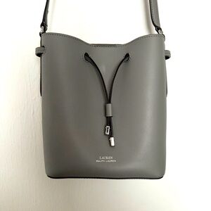 Ralph Lauren Grey Leather Bucket Purse